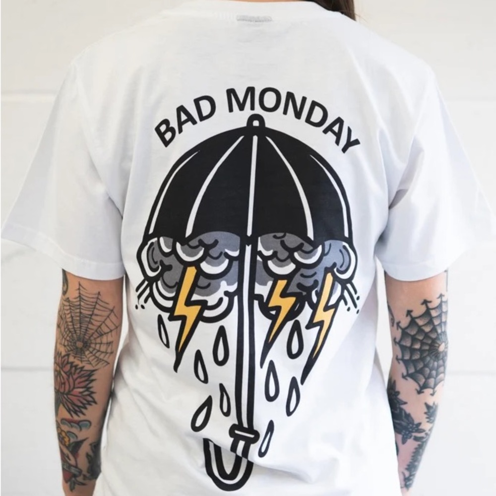 Bad Monday Apparel White Graphic Tee